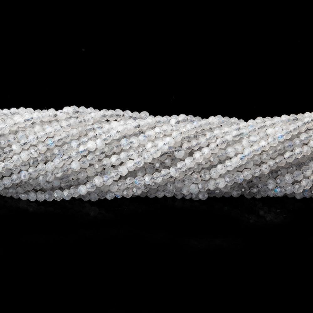 2mm Rainbow Moonstone Microfaceted Rondelles 12.5 inch 195 beads - The Bead Traders