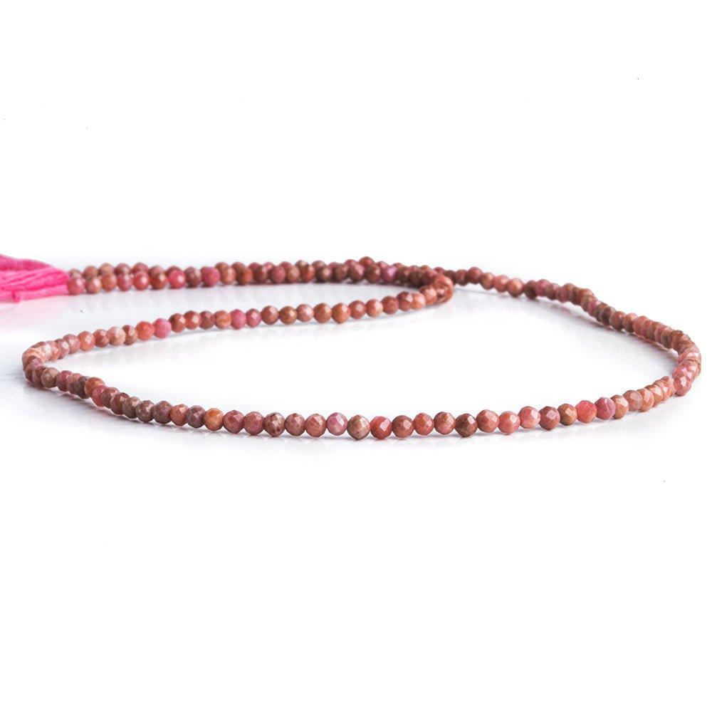 2mm Rhodonite Microfaceted Round Beads 12 inch 140 pieces - The Bead Traders