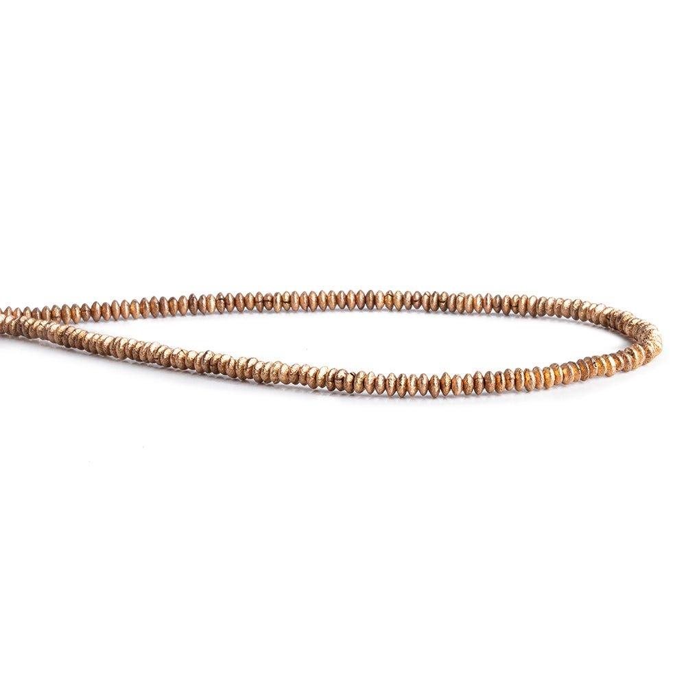 2mm Rose Gold Plated Copper Rondelle Beads 8 inch 150 pieces - The Bead Traders