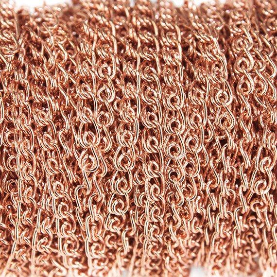 2mm Rose Gold plated Double Loop Link Chain sold by the foot - The Bead Traders