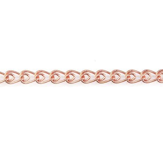 2mm Rose Gold plated Double Loop Link Chain sold by the foot - The Bead Traders