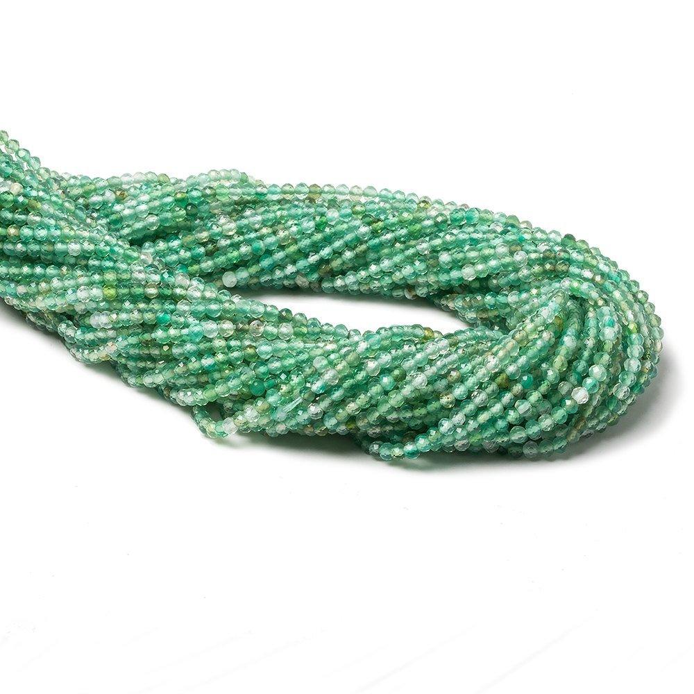 2mm Shaded Green Aventurine Micro Faceted rondelle beads 13 inch 180 pcs - The Bead Traders