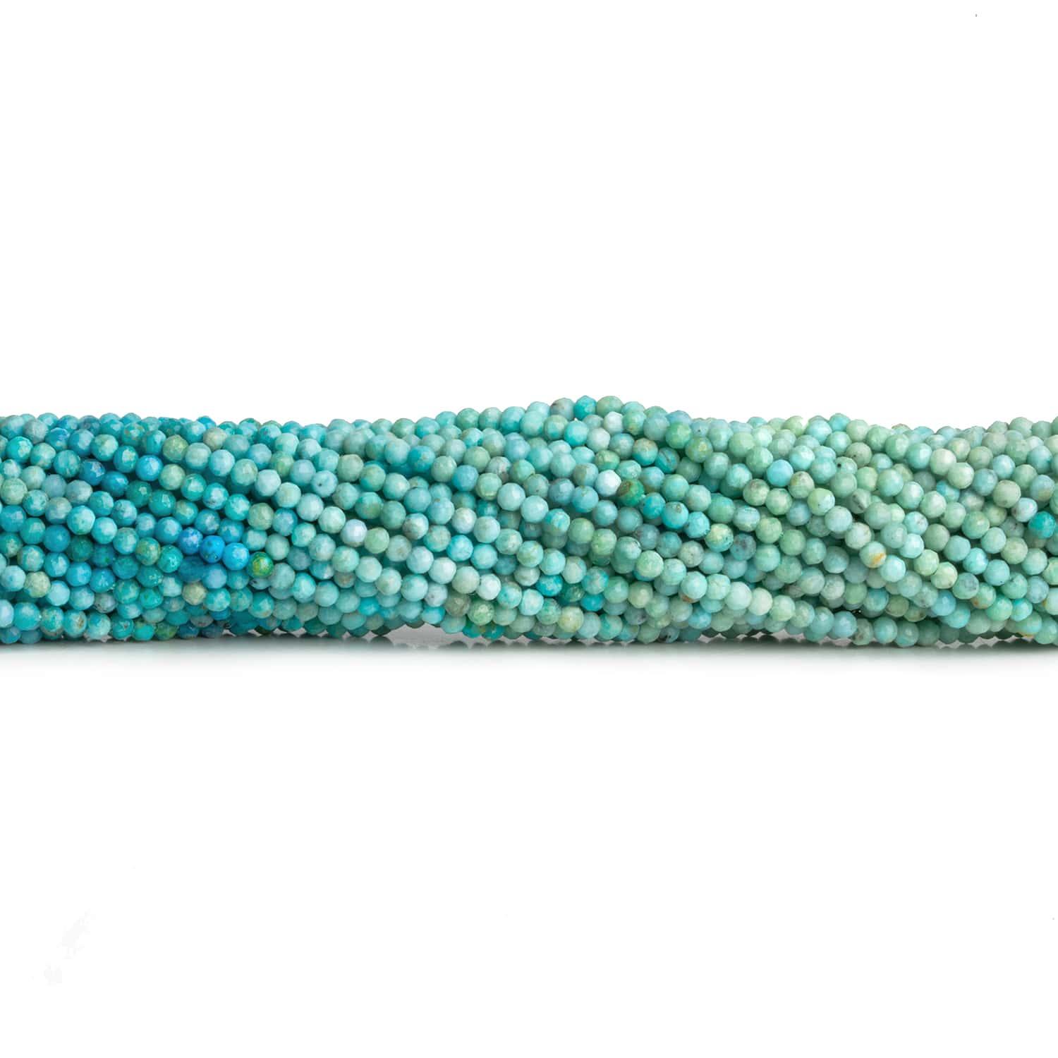2mm Shaded Larimar Microfaceted Rounds 12 inch 160 beads - The Bead Traders