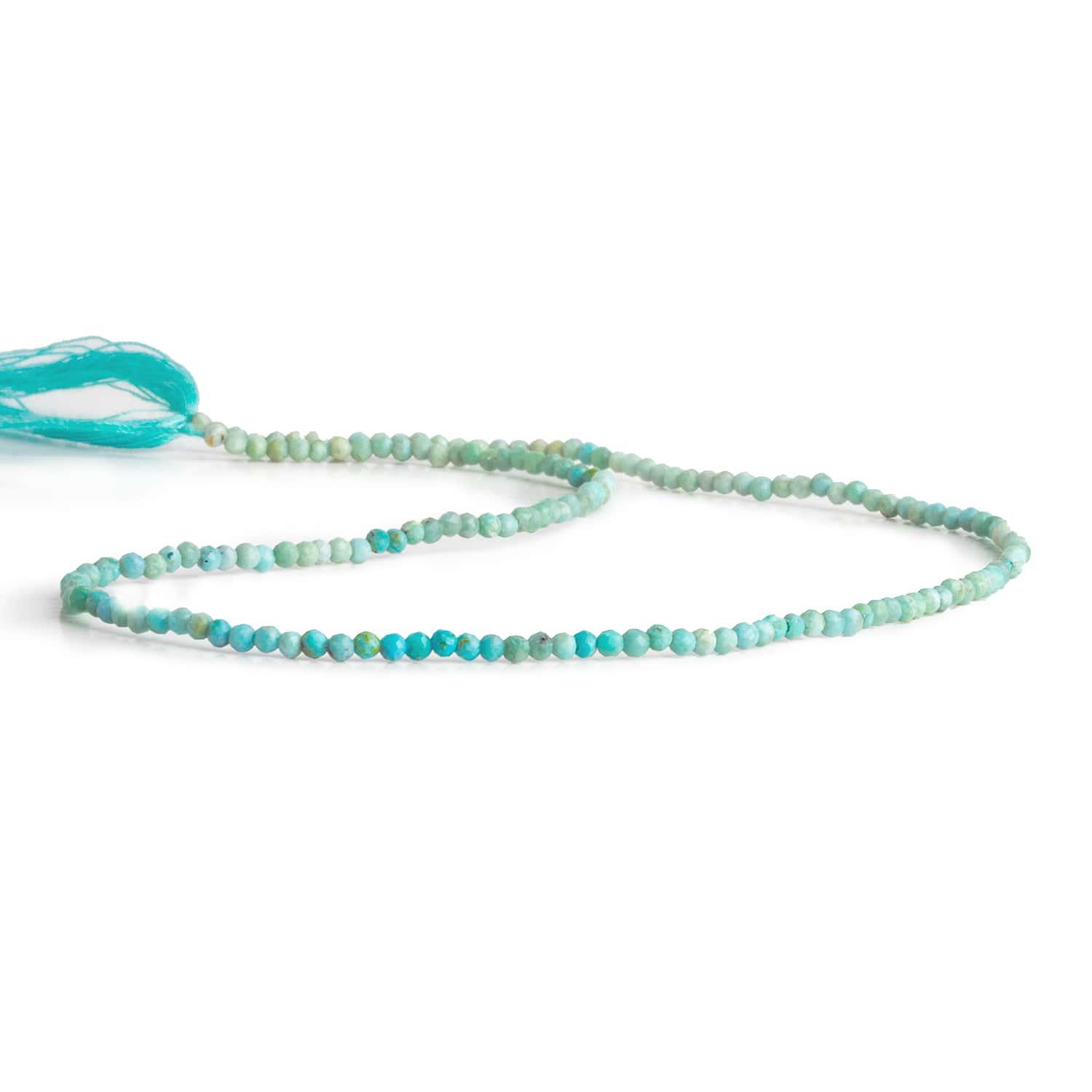 2mm Shaded Larimar Microfaceted Rounds 12 inch 160 beads - The Bead Traders