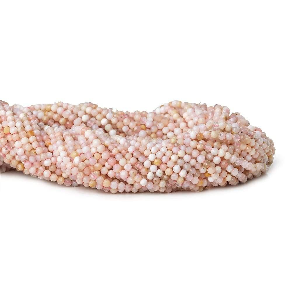 2mm Shaded Pink Peruvian Opal microfaceted rondelle beads 13 inch 135pcs - The Bead Traders