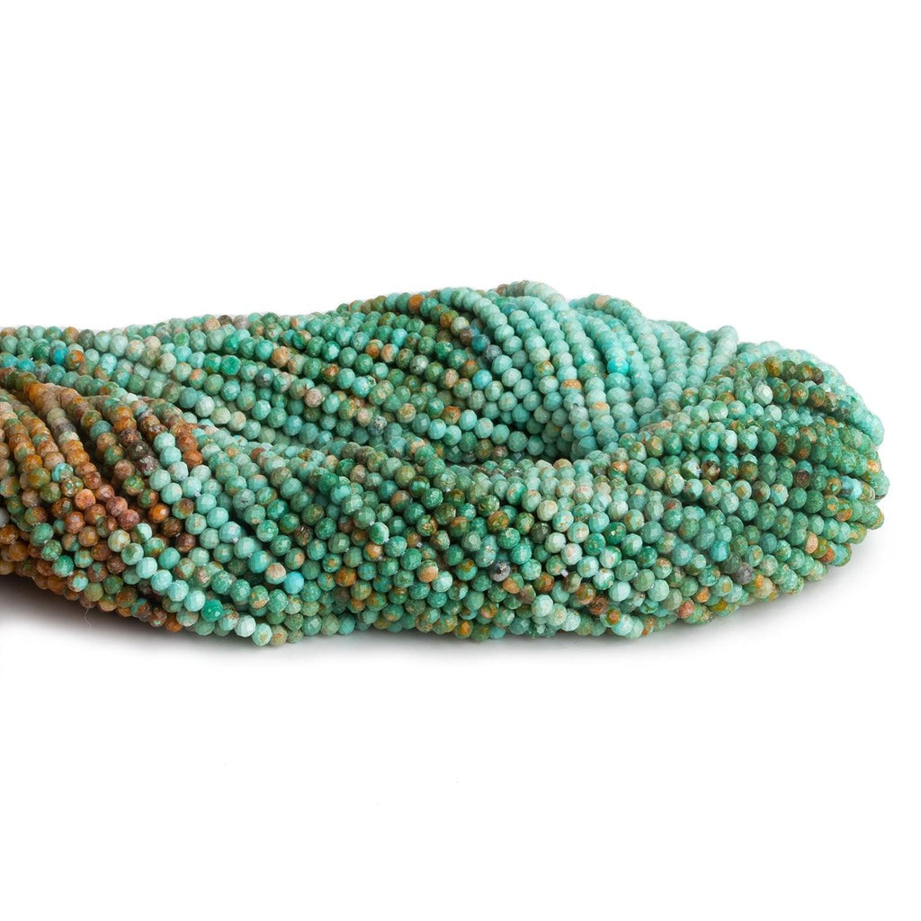 2mm Shaded Turquoise Microfaceted Rounds 12 inch 160 beads - The Bead Traders