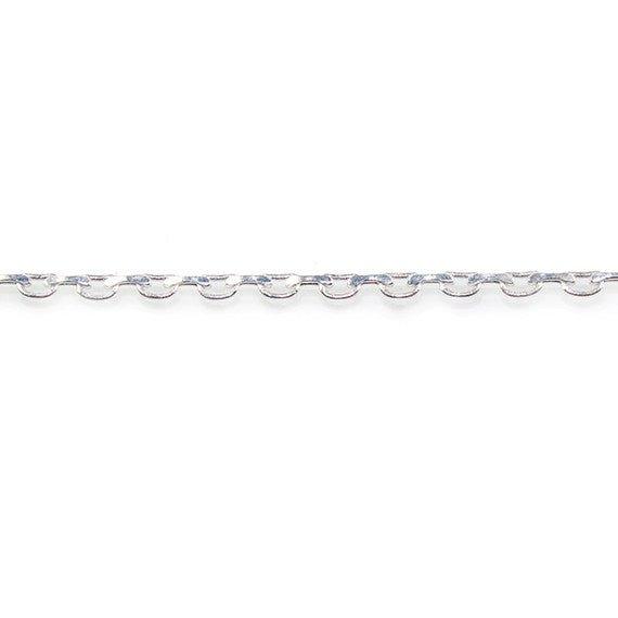 2mm Silver plated Open and Closed Oval Link Chain by the Foot - The Bead Traders