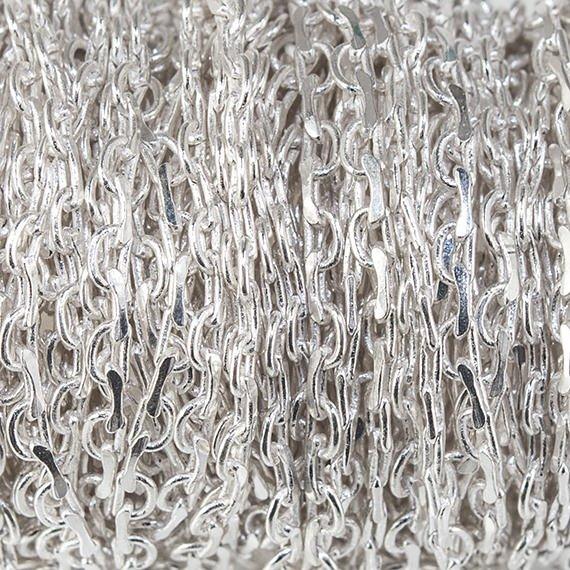 2mm Silver plated Open and Closed Oval Link Chain by the Foot - The Bead Traders