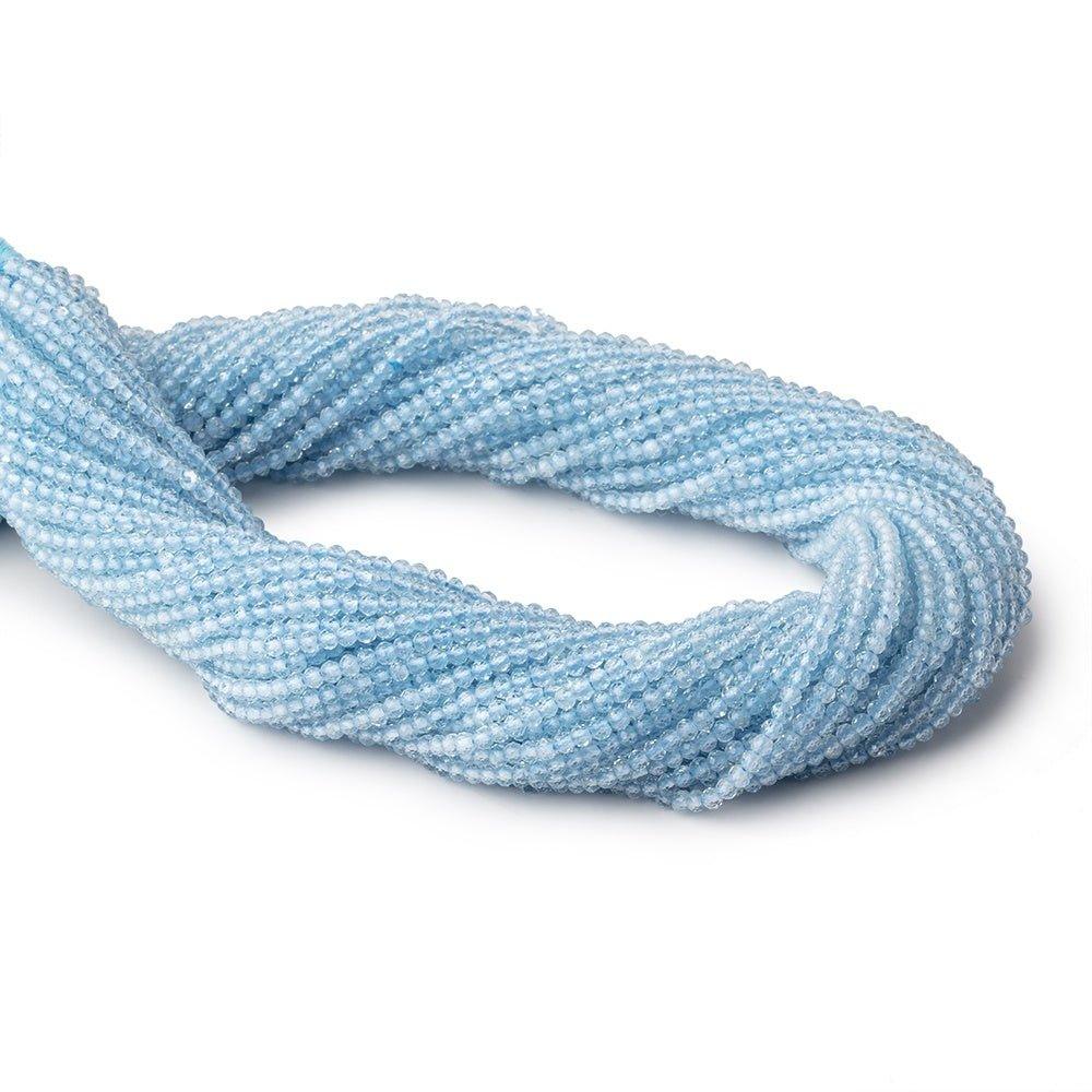 2mm Sky Blue Topaz microfaceted round beads 12.5 inch 173 beads - The Bead Traders