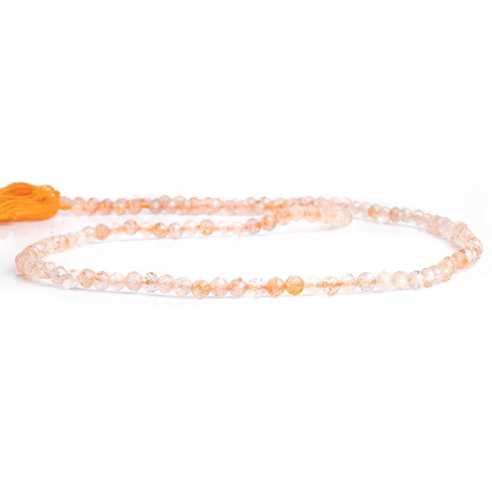 2mm Sunstone Microfaceted Round Beads 12 inch 120 pieces - The Bead Traders