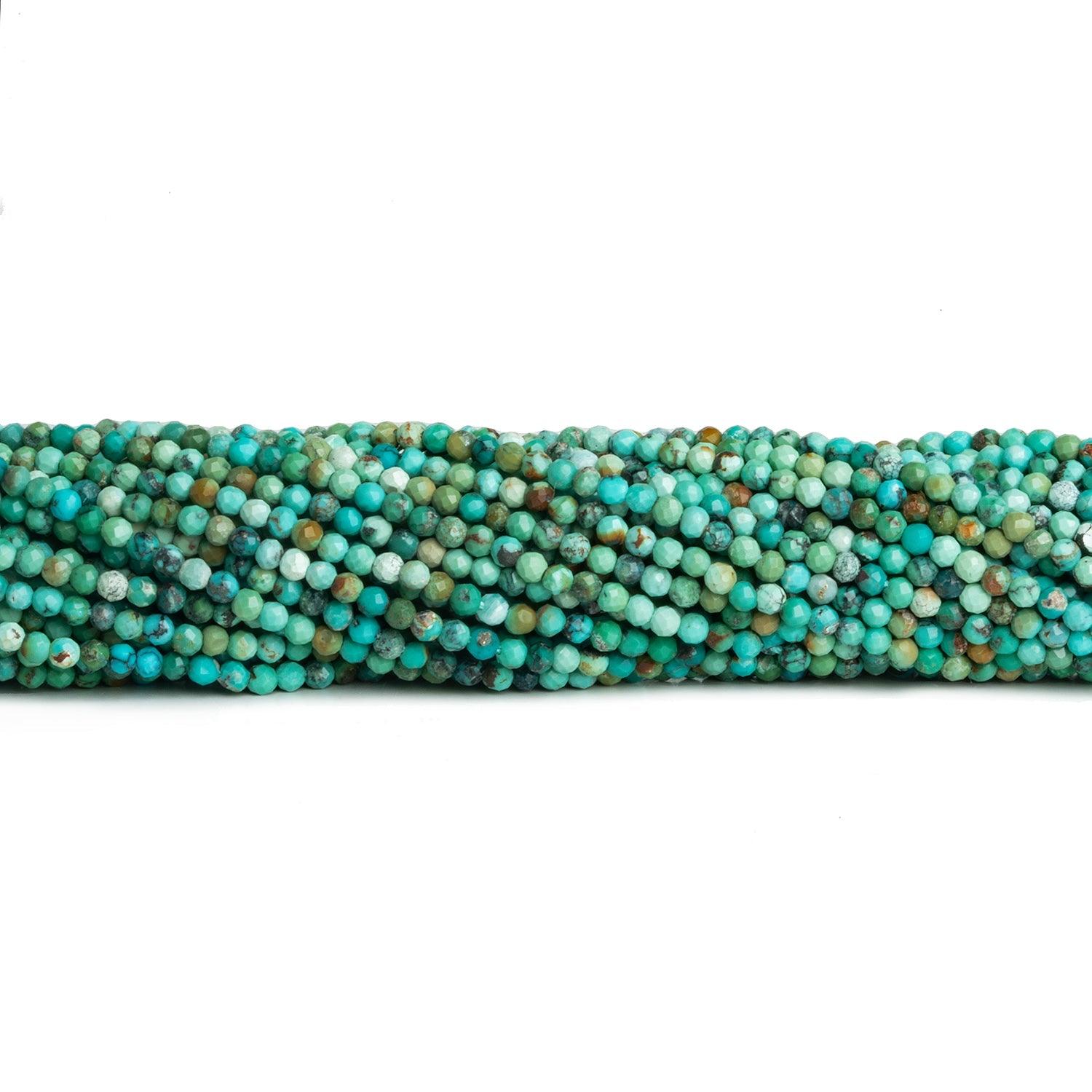 2mm Turquoise Microfaceted Rounds 12 inch 160 beads - The Bead Traders
