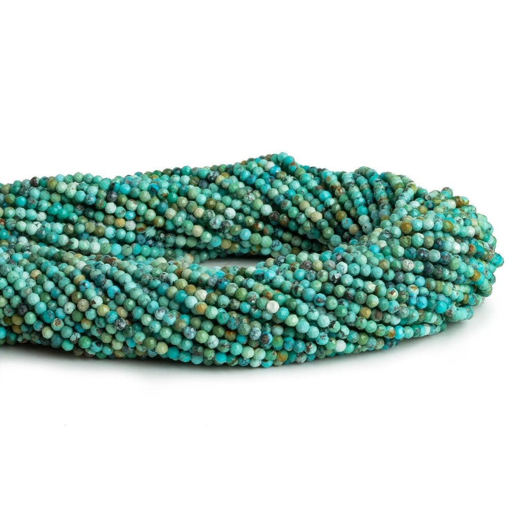 2mm Turquoise Microfaceted Rounds 12 inch 160 beads - The Bead Traders