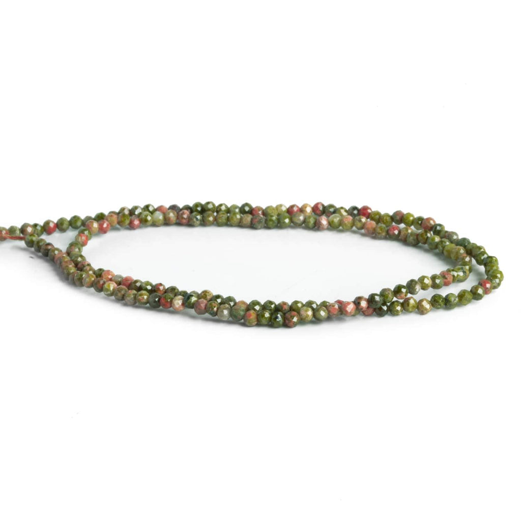 2mm Unakite Microfaceted Rounds 12 inch 155 beads - The Bead Traders