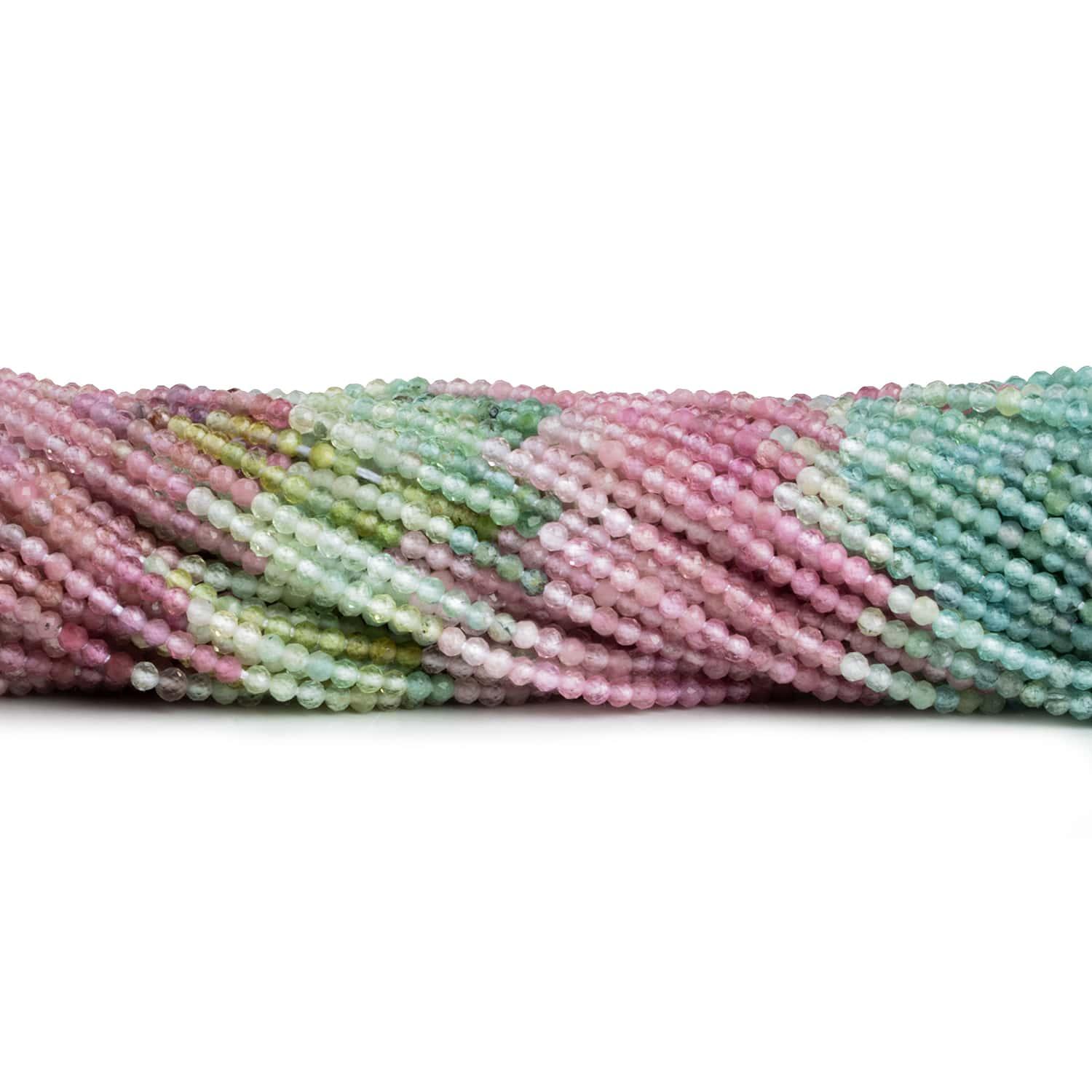 2mm Warm Afghani Tourmaline Microfaceted Rounds 12 inch 150 beads - The Bead Traders