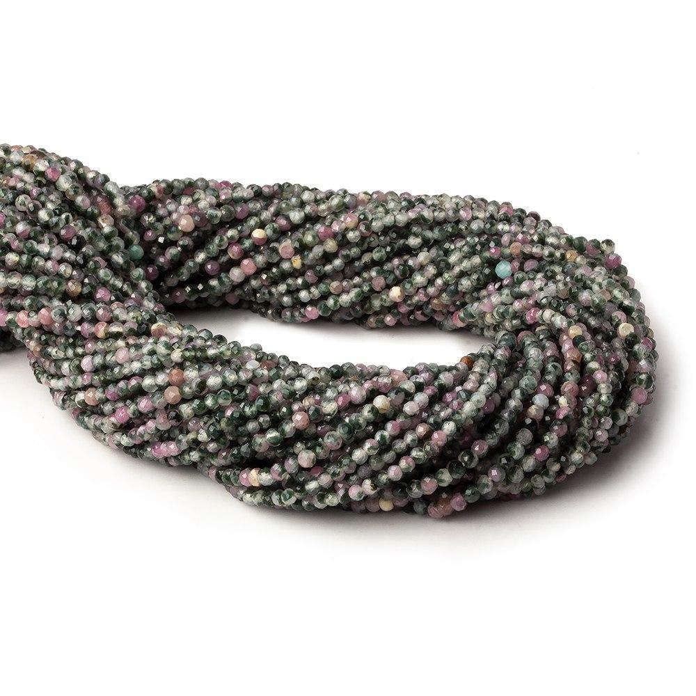 2mm Watermelon Tourmaline micro faceted round beads 12.5 inch 160 pieces - The Bead Traders