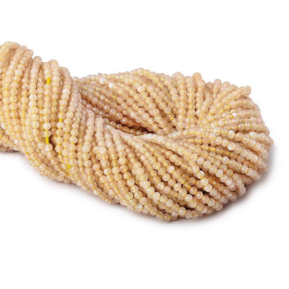 2mm Yellow Aventurine microfaceted round beads 13 inch 175 pieces - The Bead Traders