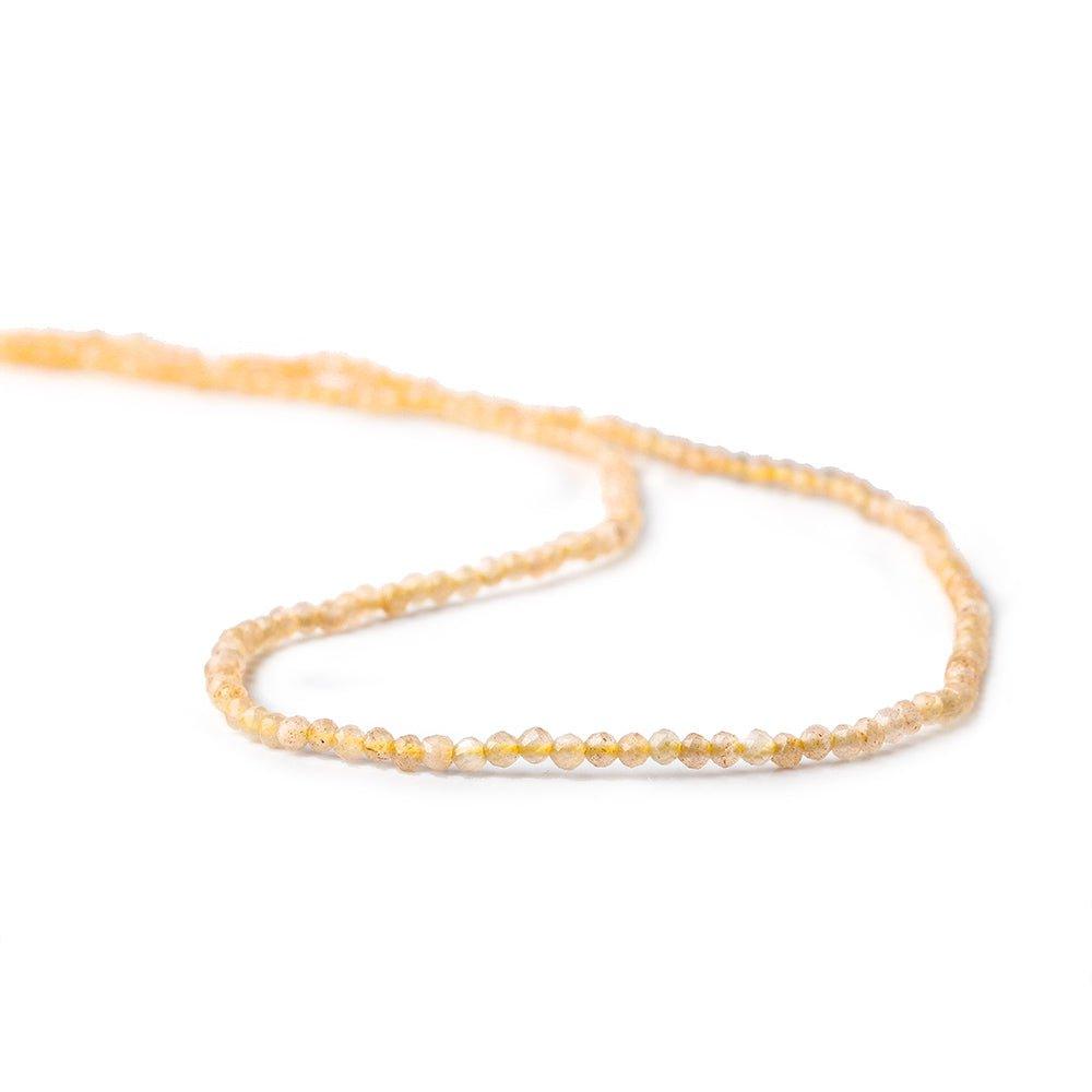 2mm Yellow Aventurine microfaceted round beads 13 inch 175 pieces - The Bead Traders