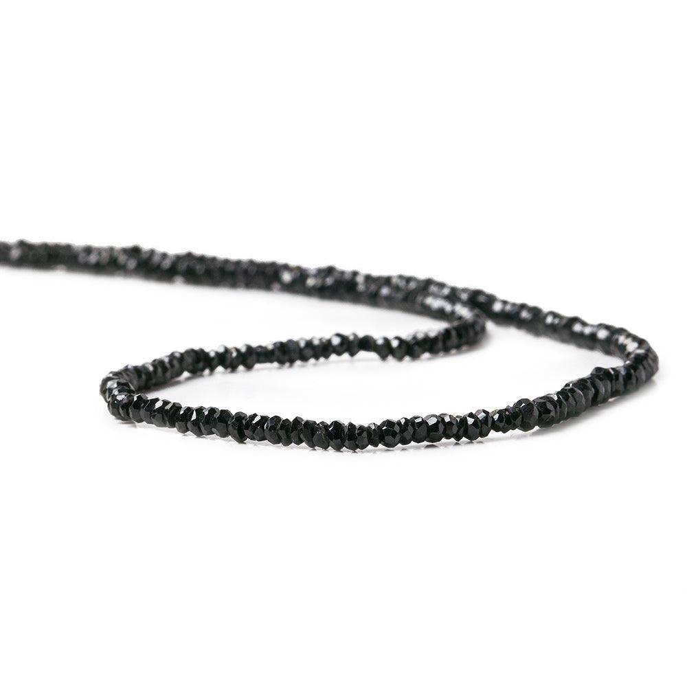 3-3.5mm Black Spinel Faceted Rondelle Beads 14 inch 175 pieces - The Bead Traders