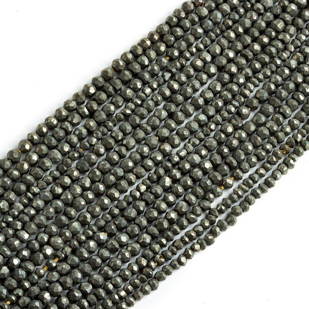 3-3.5mm Pyrite Faceted Rondelle Beads, Lot of 15 strands - The Bead Traders