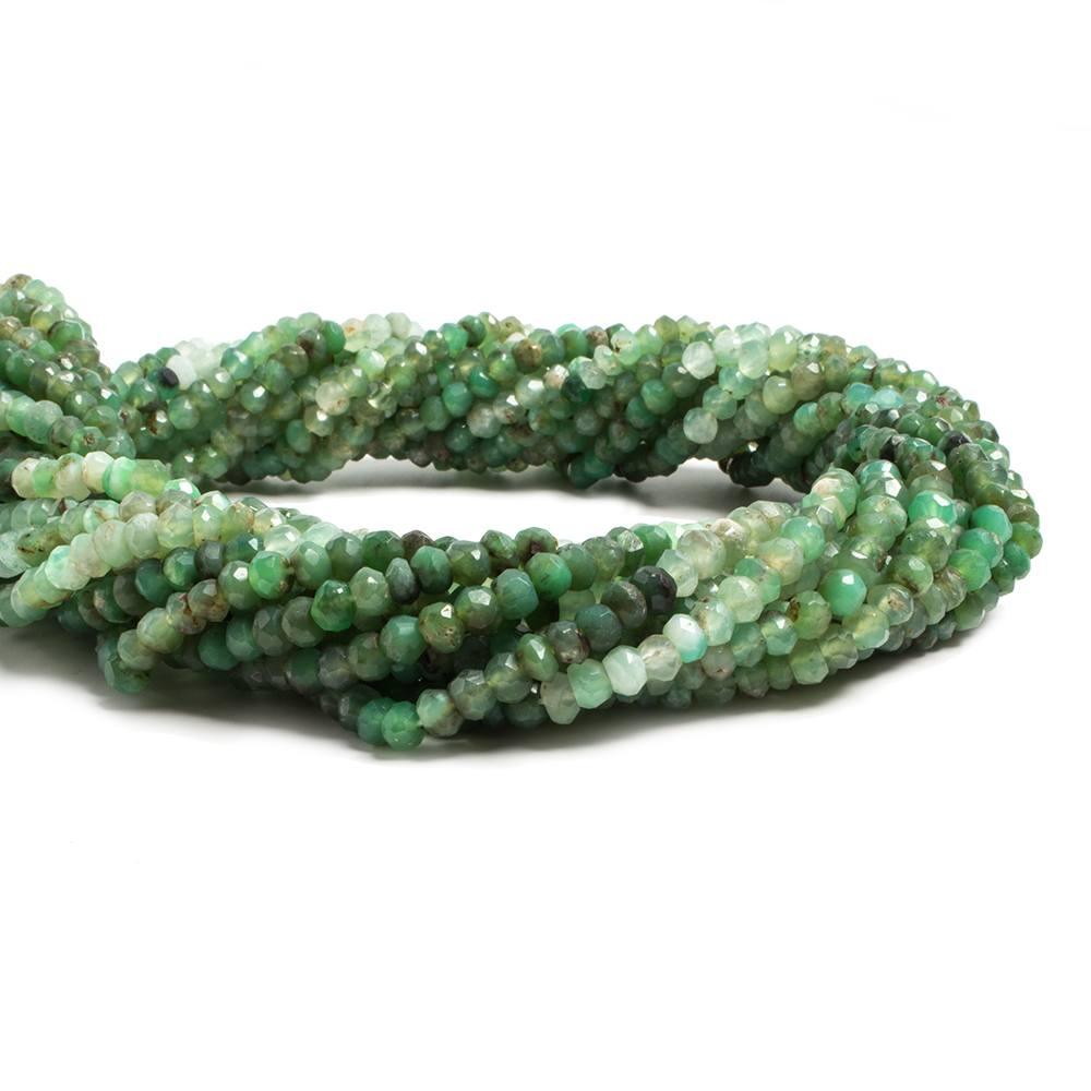 3-3.5mm Shaded Chrysoprase faceted rondelle beads 13.5 inch 120 pieces - The Bead Traders