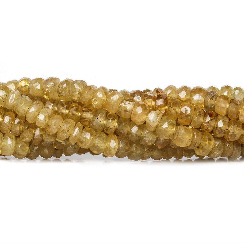 3-3.5mm Yellow Sapphire Faceted Rondelles 16 inch 205 beads - The Bead Traders