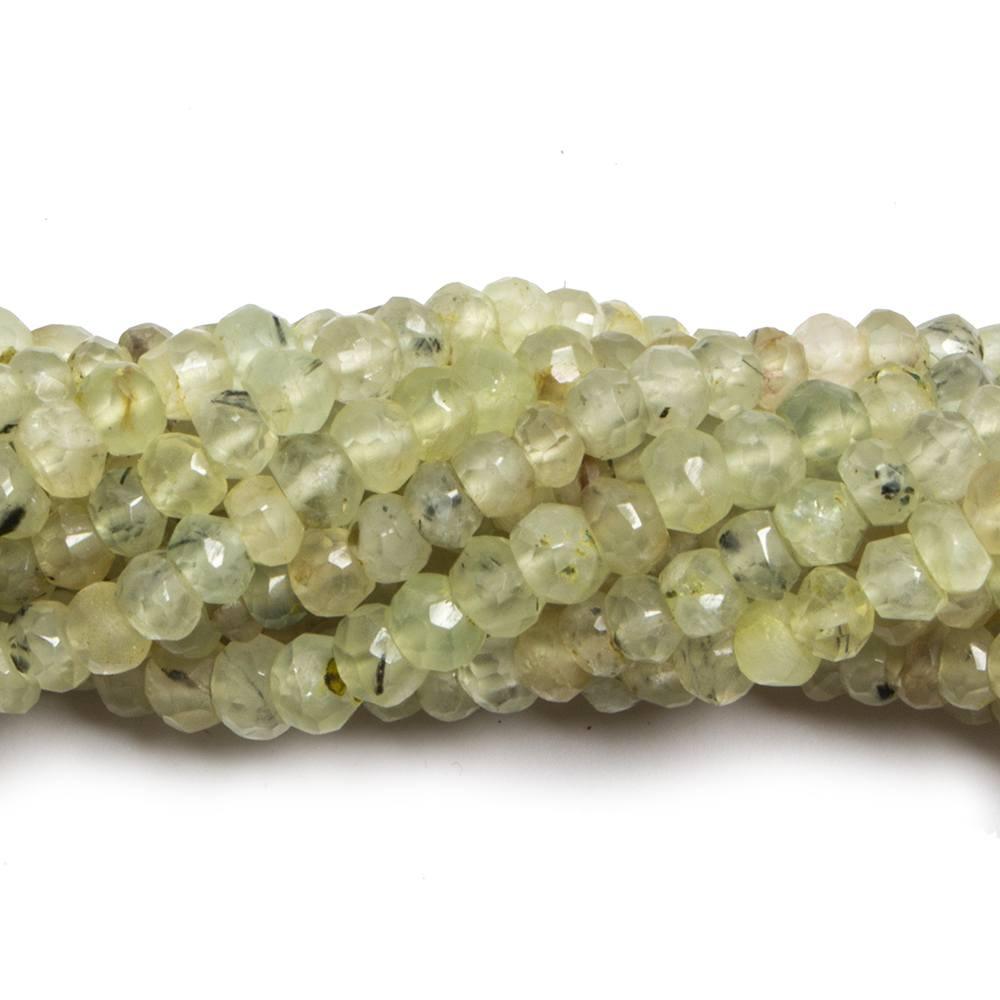 3-44mm Yellowish Green Prehnite faceted rondelle beads 13 inch 115 pieces - The Bead Traders