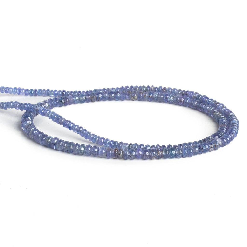 3-4.5mm Tanzanite Plain Rondelles 18 inch 210 beads - The Bead Traders