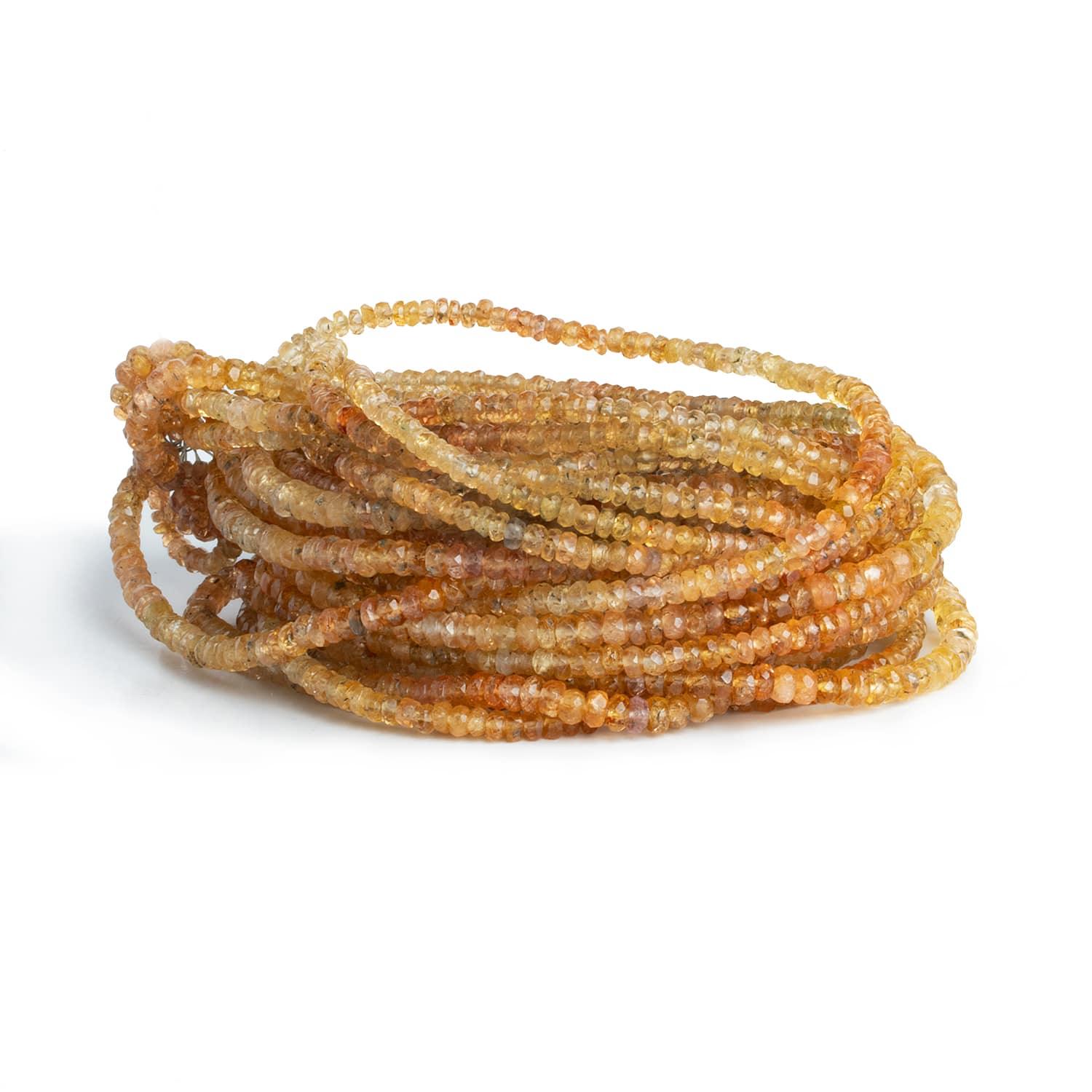 3-4mm Imperial Topaz Faceted Rondelles 18 inch 195 beads - The Bead Traders