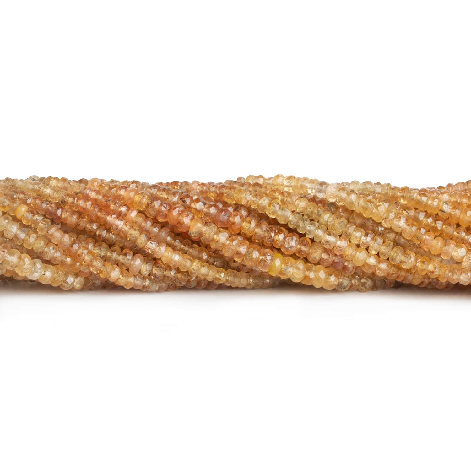 3-4mm Imperial Topaz Faceted Rondelles 18 inch 195 beads - The Bead Traders