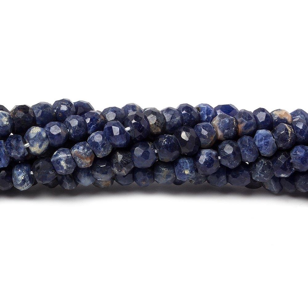 3-4mm Sodalite faceted rondelle beads 12.5 inch 100 pieces - The Bead Traders