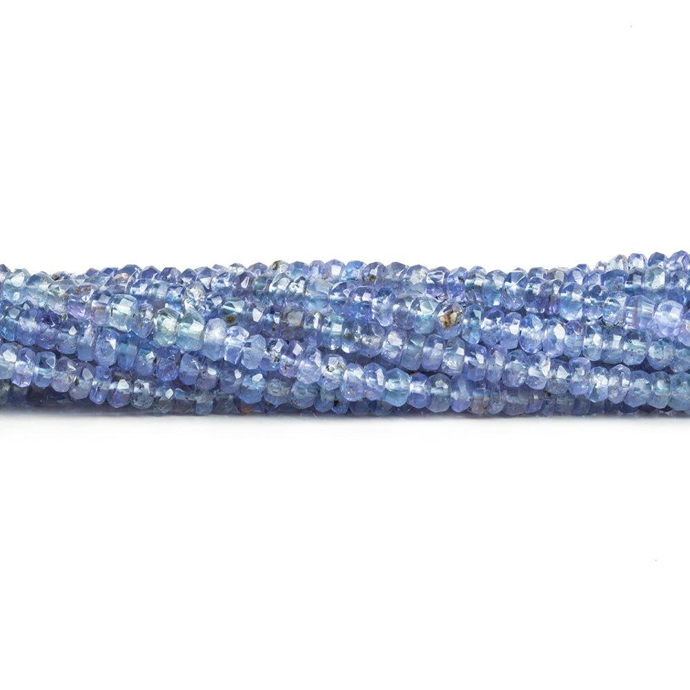 3-4mm Tanzanite Faceted Rondelle Beads 14 inch 200 pieces - The Bead Traders