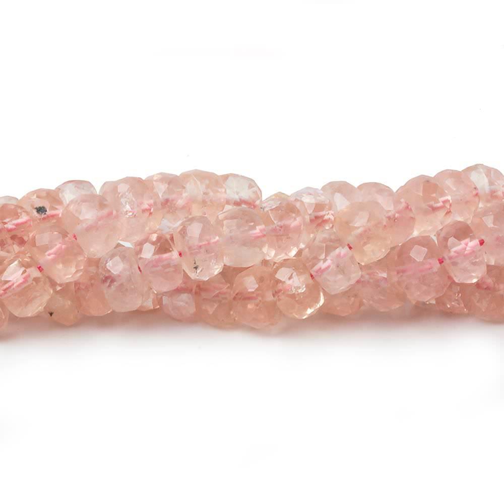 3-5.5mm Morganite faceted rondelle beads 16 inches 135 pieces AA - The Bead Traders