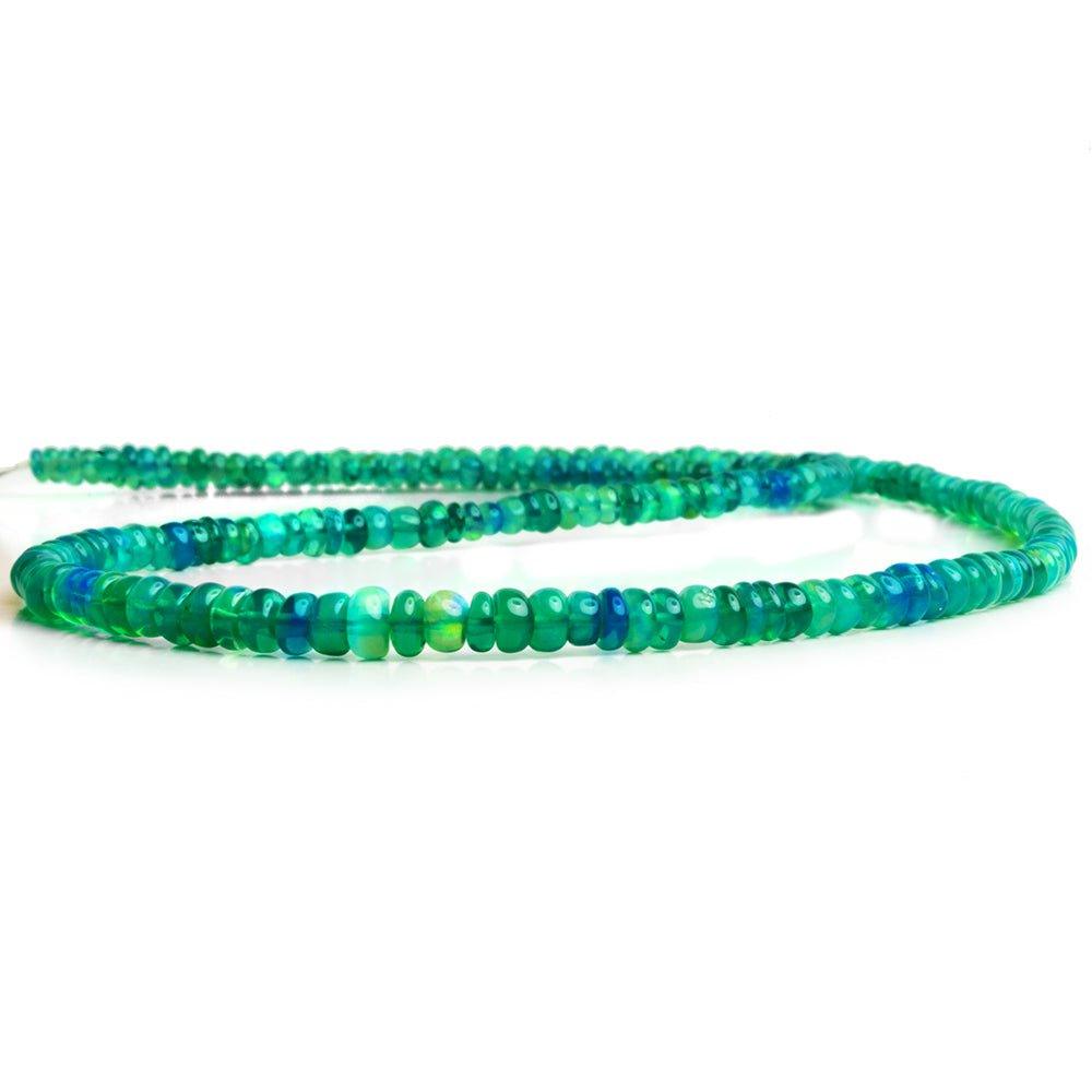3-5mm Green Ethiopian Opal Plain Rondelle Beads 16 inch 210 pcs - The Bead Traders