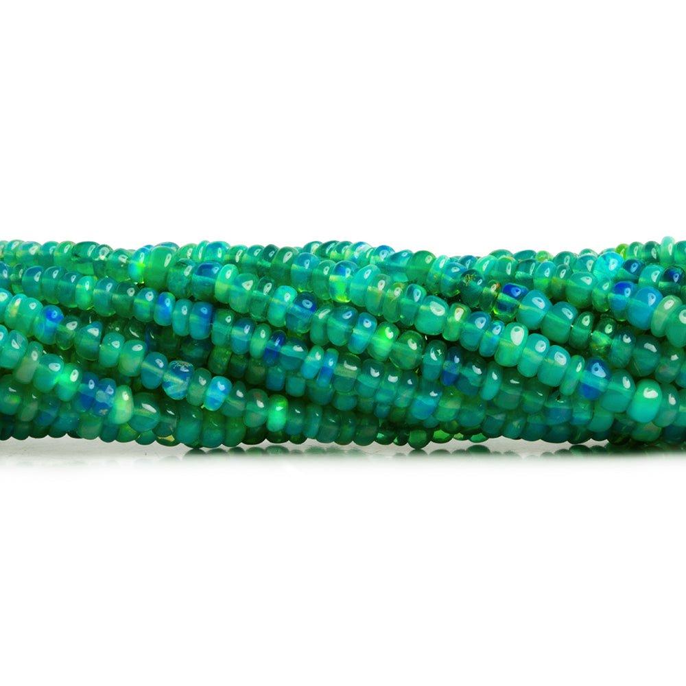 3-5mm Green Ethiopian Opal Plain Rondelle Beads 16 inch 210 pcs - The Bead Traders