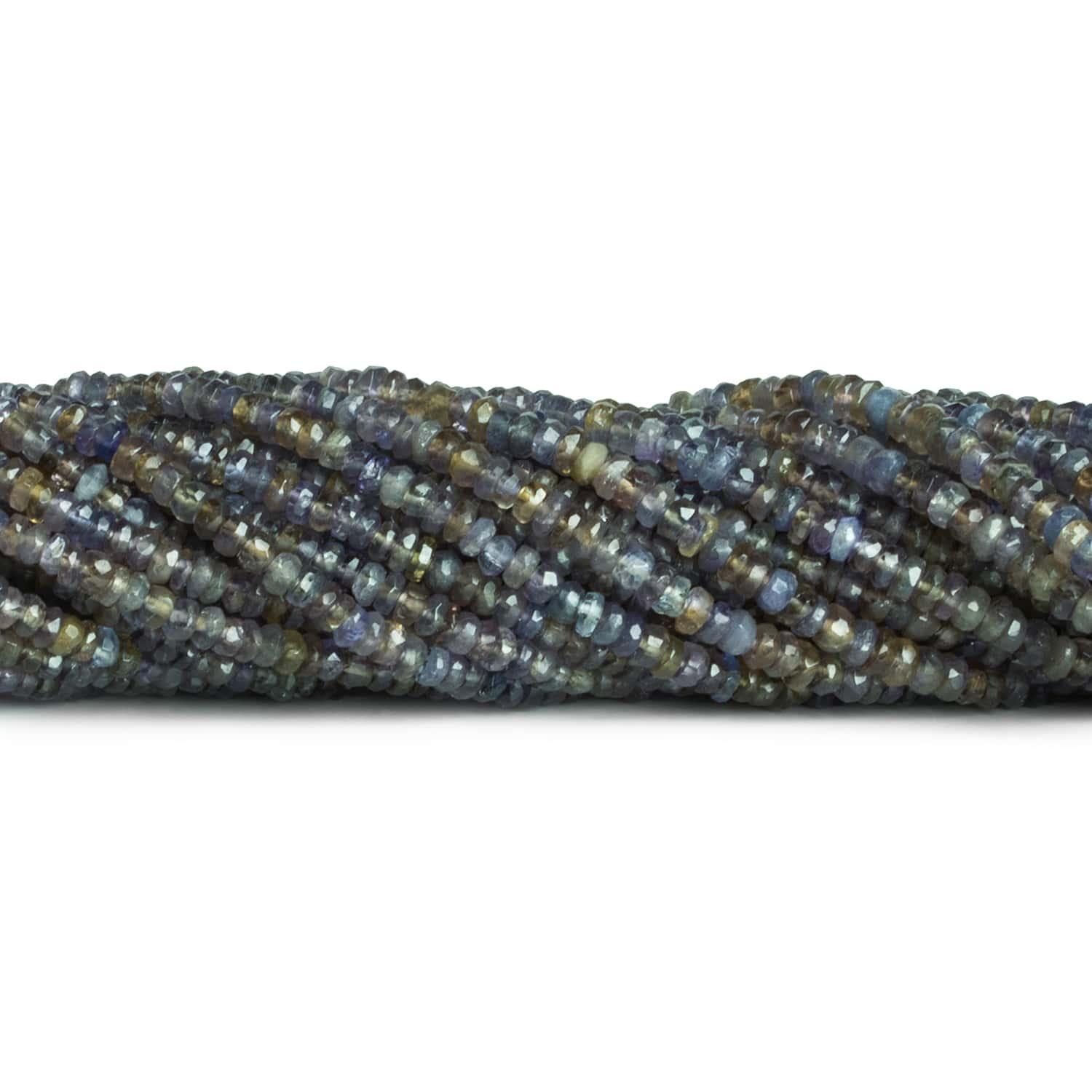 3-5mm Natural Bicolor Tanzanite Faceted Rondelles 18 inch 205 beads - The Bead Traders