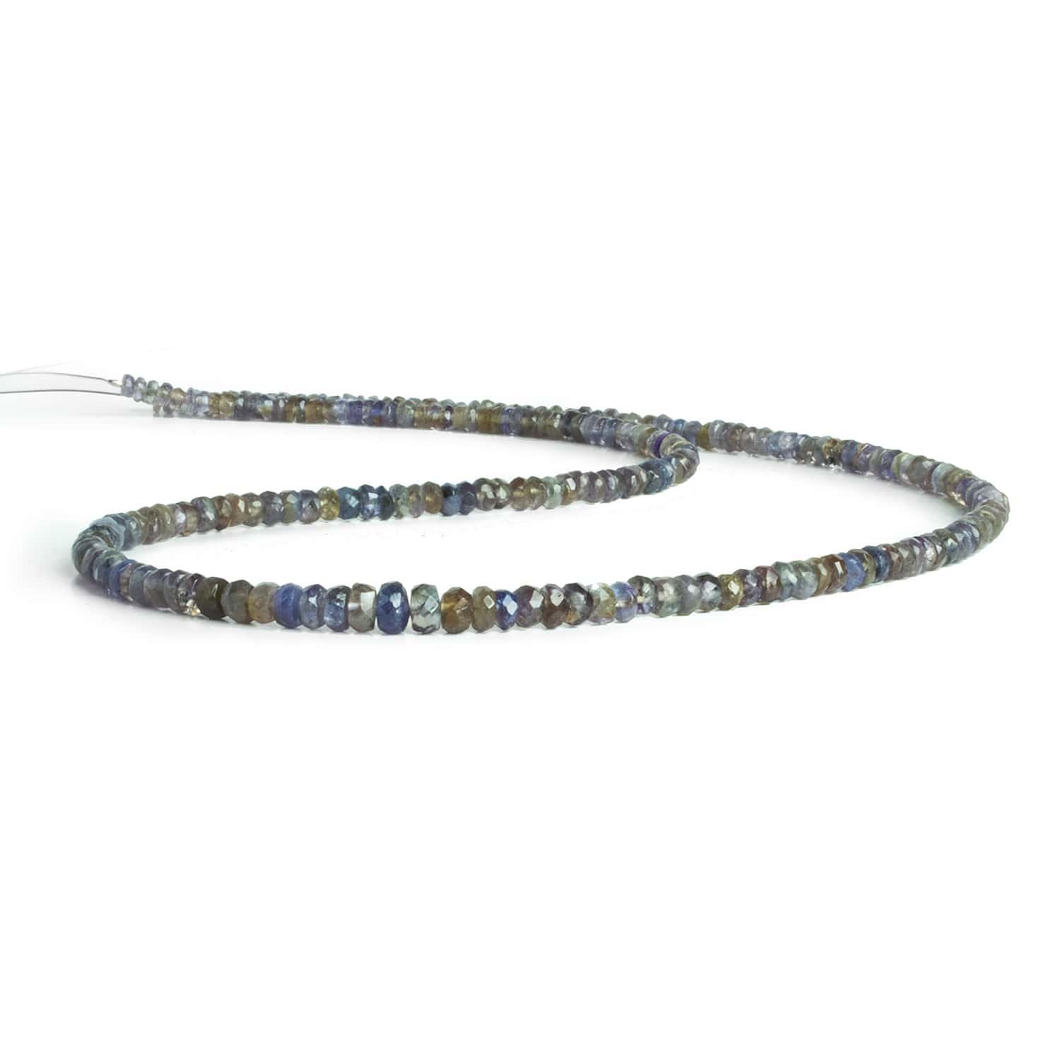 3-5mm Natural Bicolor Tanzanite Faceted Rondelles 18 inch 205 beads - The Bead Traders
