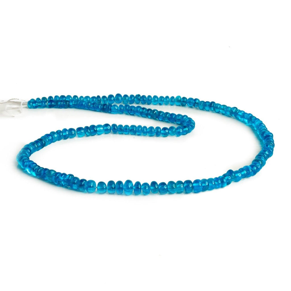 3-5mm Neon Apatite Plain Rondelles 18 inch 145 beads A Grade - The Bead Traders