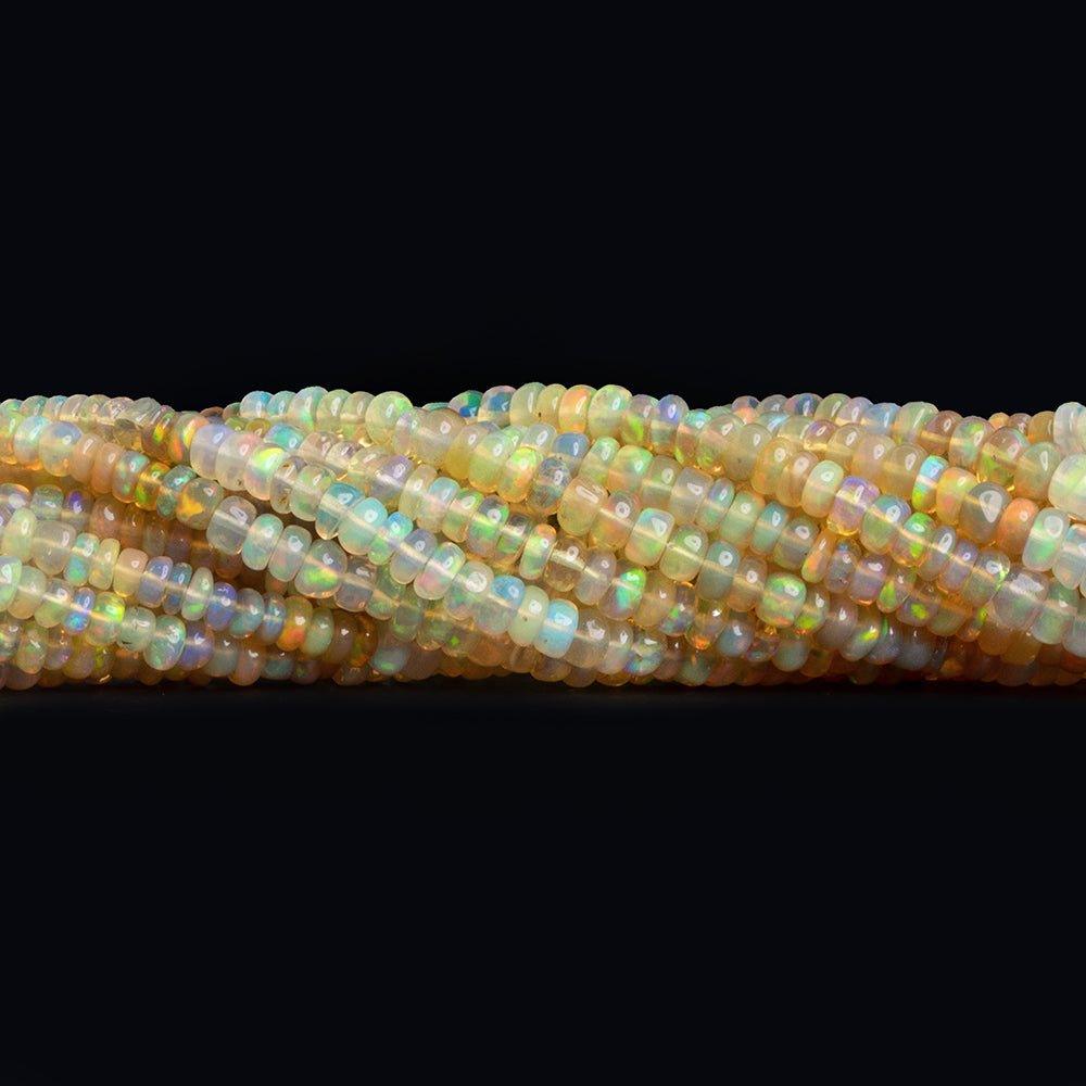 3-5mm Shaded Ethiopian Opal Plain Rondelle Beads 17 inch 200 pieces - The Bead Traders