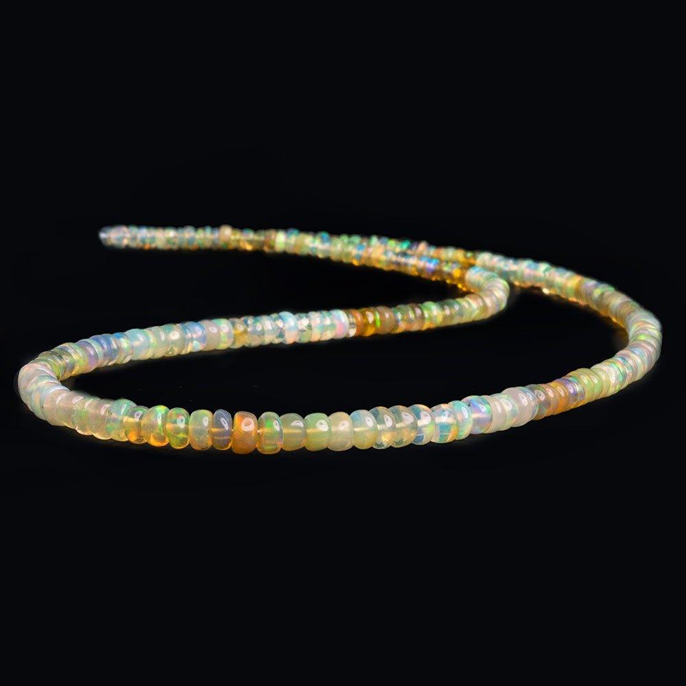 3-5mm Shaded Ethiopian Opal Plain Rondelle Beads 17 inch 200 pieces - The Bead Traders