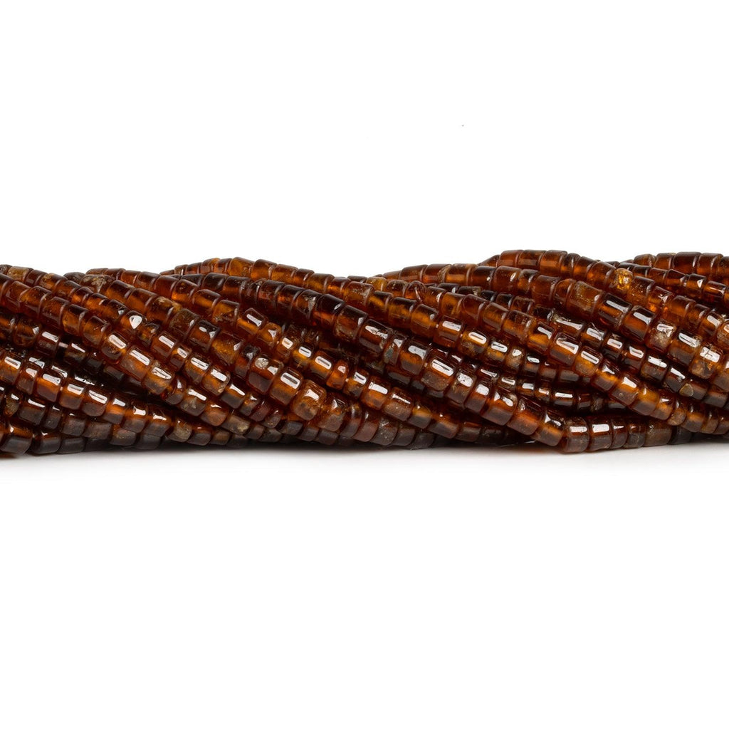 3-6mm Hessonite Garnet Plain Heishis 12 inch 105 beads - The Bead Traders