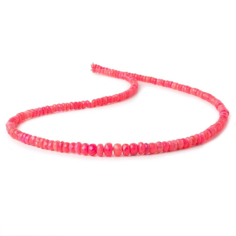 3-6mm Hot Pink Ethiopian Opal faceted rondelles 18 inch 185 beads - The Bead Traders
