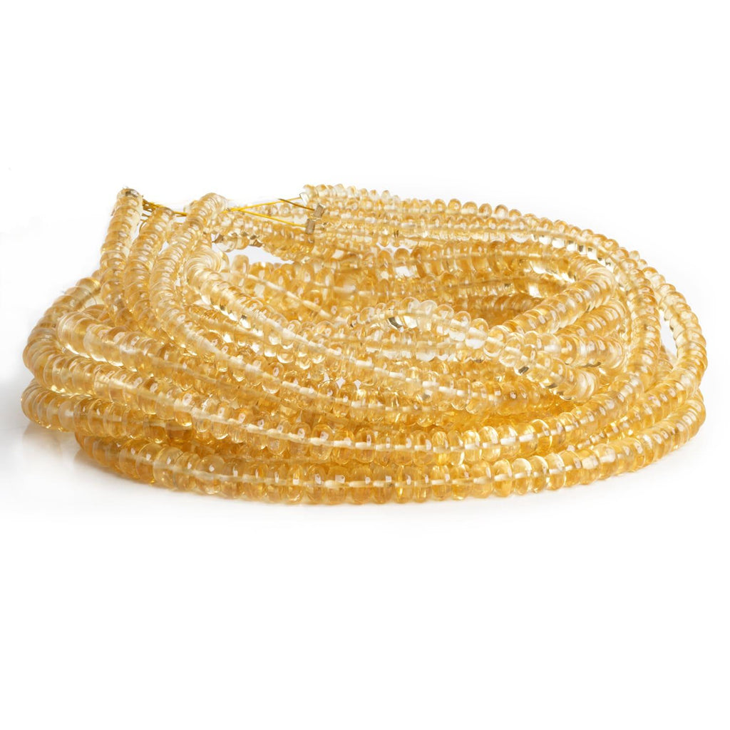 3-8mm Citrine Plain Rondelles 18 inch 180 beads AA - The Bead Traders