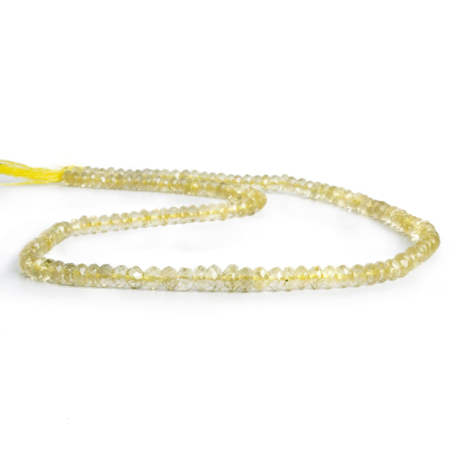 3-mm Lemon Quartz Faceted Rondelle Beads 14 inch 140 pieces - The Bead Traders