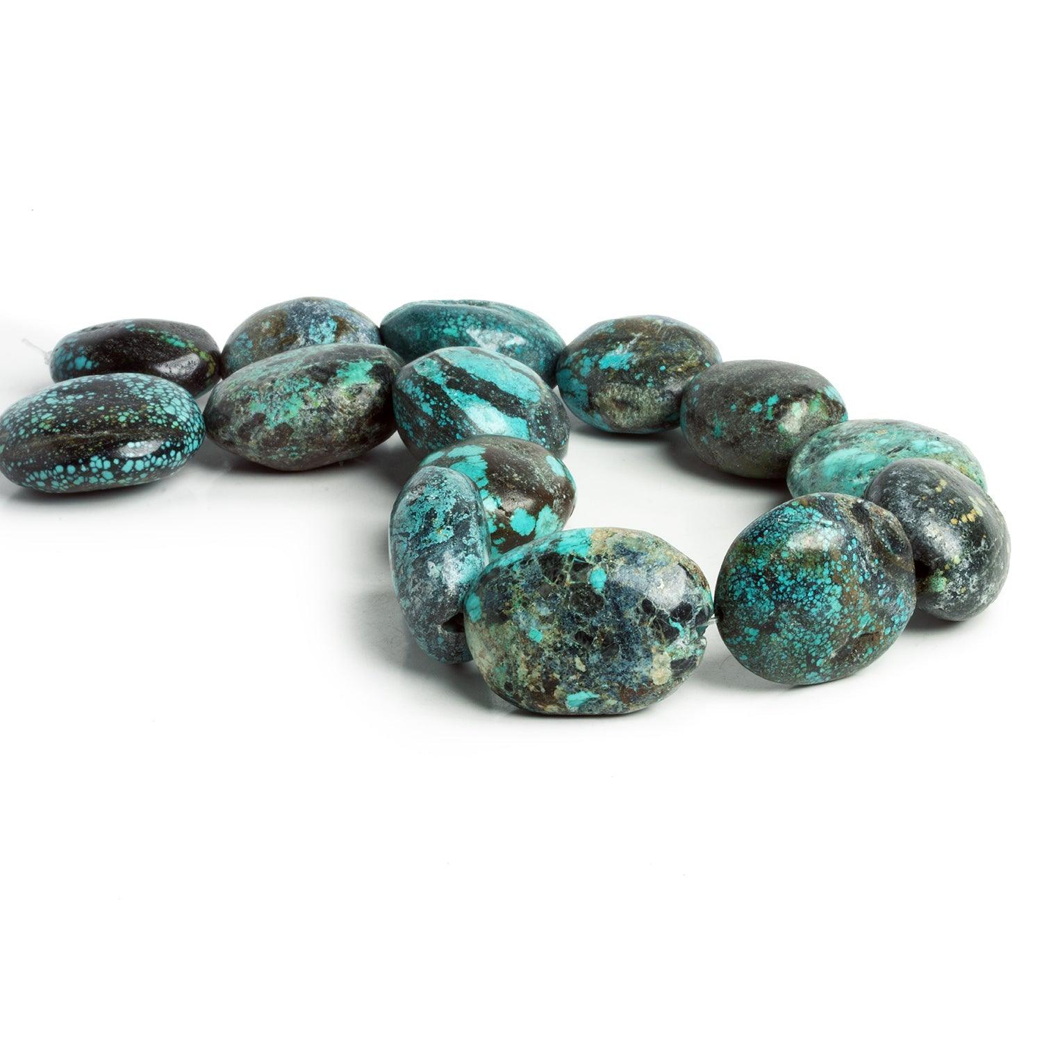 30x24mm Turquoise Plain Nuggets 16 inch 13 beads - The Bead Traders
