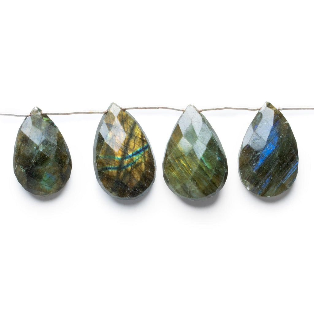 33x22mm Labradorite Faceted Pears 7.5 inch 7 beads - The Bead Traders