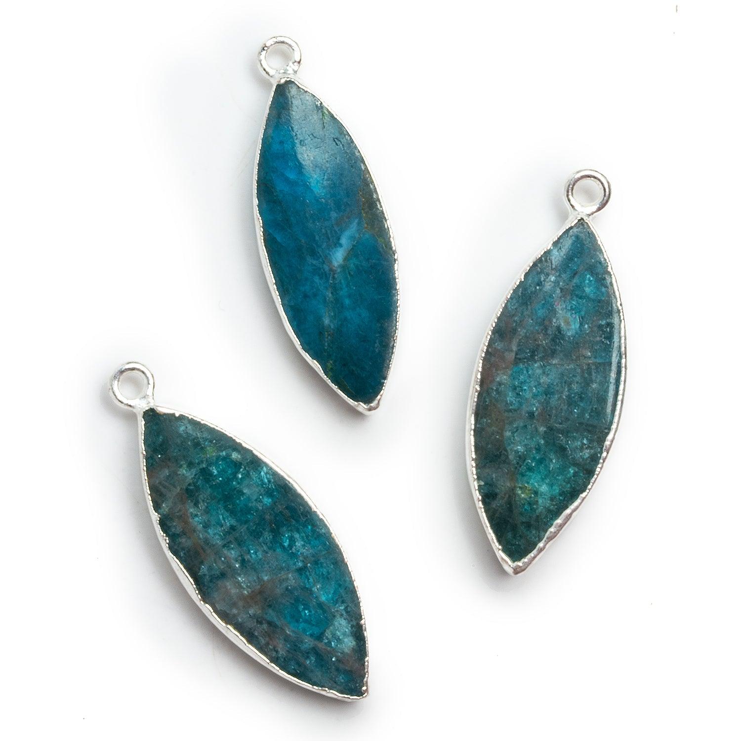 34x13mm Silver Leafed Apatite Marquise Pendant 1 Bead - The Bead Traders