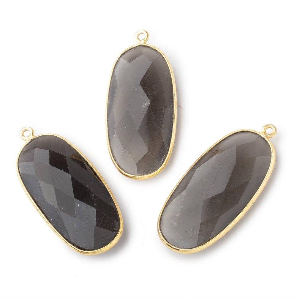 34x16mm Vermeil Bezeled Platinum Moonstone Oval Pendant - The Bead Traders