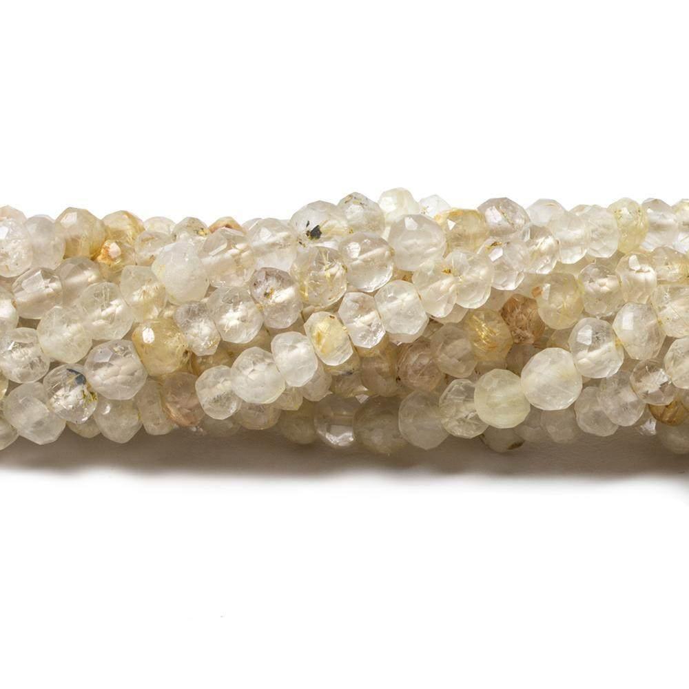 3.5-4mm Golden Rutilated Quartz Faceted Rondelle Beads 13.5 inch 116 pieces - The Bead Traders