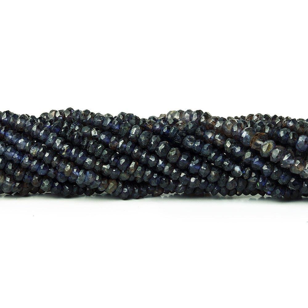 3.5-4mm Iolite native faceted rondelles 13 inch 135 beads - The Bead Traders