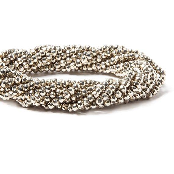 3.5-4mm Metallic Champagne plated Pyrite faceted rondelle Beads 103 pcs - The Bead Traders